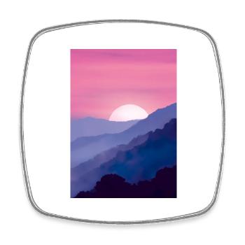 Rosa Sonnenuntergang - Viereckiger Kühlschrankmagnet - Weiß - Vorne