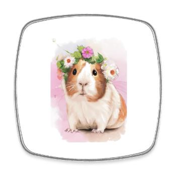 Buntes Meerschweinchen - Viereckiger Kühlschrankmagnet - Weiß - Vorne