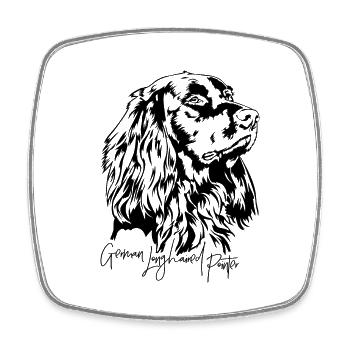 German Longhaired Pointer Jagdhunde Hunde Wilsigns - Viereckiger Kühlschrankmagnet - Weiß - Vorne