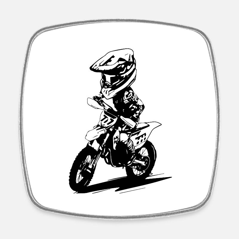 Motocross - Square fridge magnet - white