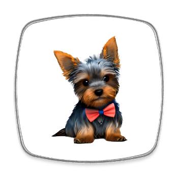 Hundehalter Yorkshire Terrier Hundewelpe Hund - Viereckiger Kühlschrankmagnet - Weiß - Vorne