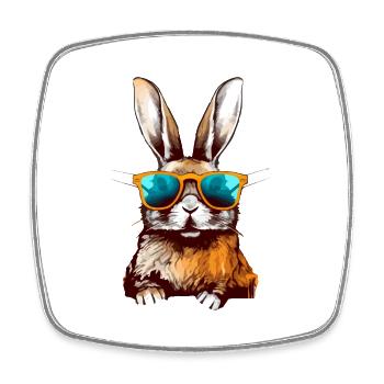 Ilko the rabbit - Square fridge magnet - white - Front