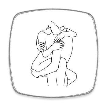 Pair 2 - Square fridge magnet - white - Front
