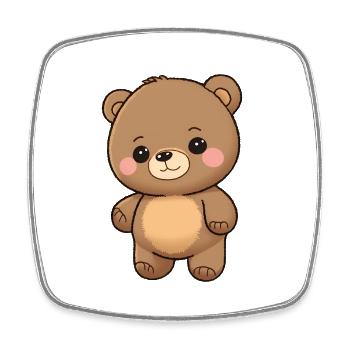 Totally cute bear - Square fridge magnet - white - Front