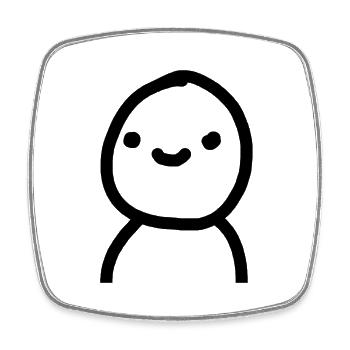 Happy - Viereckiger Kühlschrankmagnet - Weiß - Vorne