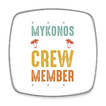 Mykonos Party Crew - Magnet carré - blanc - Devant
