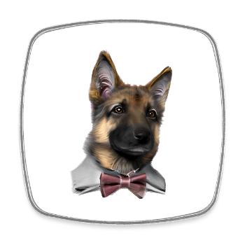 Chiot Berger Allemand Costume Propriétaire de Chien - Magnet carré - blanc - Devant