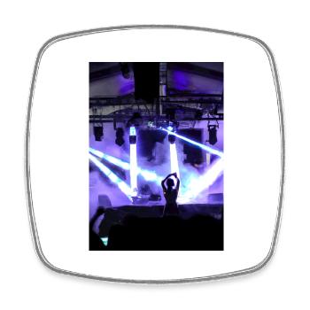 DJ beim Festival - Viereckiger Kühlschrankmagnet - Weiß - Vorne