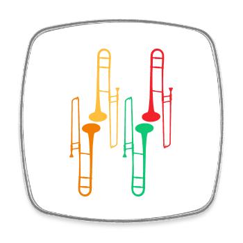 Trombone Collection - Trombone Player - Square fridge magnet - white - Front