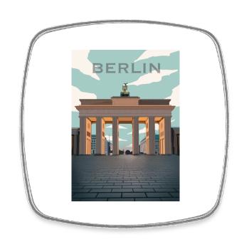 Berlin - Magnet carré - blanc - Devant