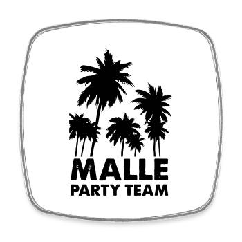 malle party team - Viereckiger Kühlschrankmagnet - Weiß - Vorne