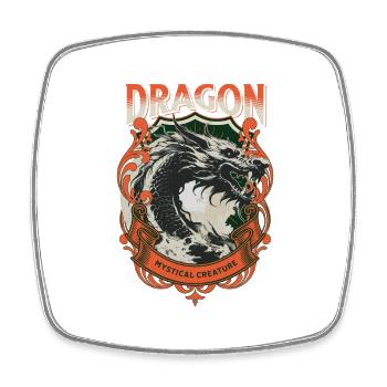 Dragon Fantasy Magic Mysticism Creature Animal Vintage - Square fridge magnet - white - Front