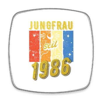 Jungfrau 1986 Sternzeichen Geburtstag - Viereckiger Kühlschrankmagnet - Weiß - Vorne