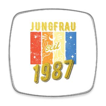 Jungfrau 1987 Sternzeichen Geburtstag - Viereckiger Kühlschrankmagnet - Weiß - Vorne