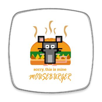 Mouseburger - Square fridge magnet - white - Front