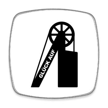 Luck on the winding tower - Square fridge magnet - white - Front