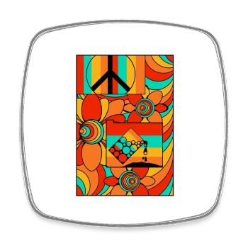 Ravebow - Viereckiger Kühlschrankmagnet - Weiß - Vorne