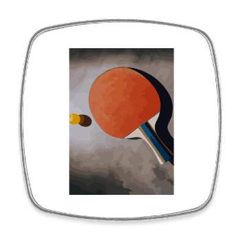 Tischtennisschläger - Viereckiger Kühlschrankmagnet - Weiß - Vorne