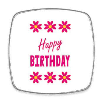 JAHRESTAG. ALLES GUTE ZUM GEBURTSTAG. ALLES GUTE ZUM GEBURTSTAG. - Viereckiger Kühlschrankmagnet - Weiß - Vorne
