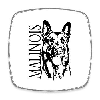 Malinois Portrait Hund Hunde Wilsigns - Viereckiger Kühlschrankmagnet - Weiß - Vorne
