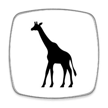 girafe - Magnet carré - blanc - Devant