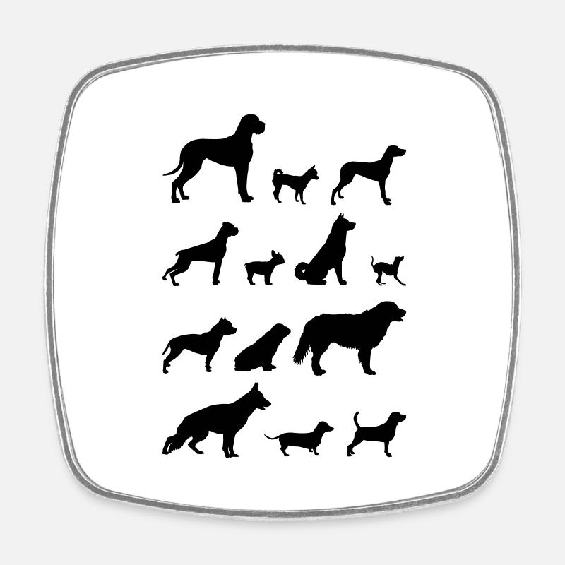 Silhouette de chien 1 - Magnet carré - blanc