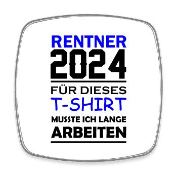 rentner 2024 - Viereckiger Kühlschrankmagnet - Weiß - Vorne