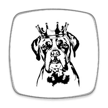 Deutscher Boxer Hund Krone Hunde Wilsigns - Viereckiger Kühlschrankmagnet - Weiß - Vorne