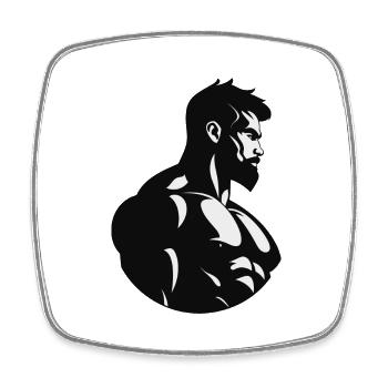 Homme musclé - Magnet carré - blanc - Devant