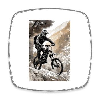 Mountain Bike II - Square fridge magnet - white - Front