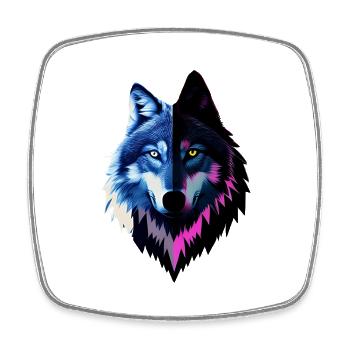 Wolf - Viereckiger Kühlschrankmagnet - Weiß - Vorne