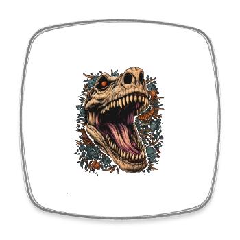 Scary dinosaur - Square fridge magnet - white - Front