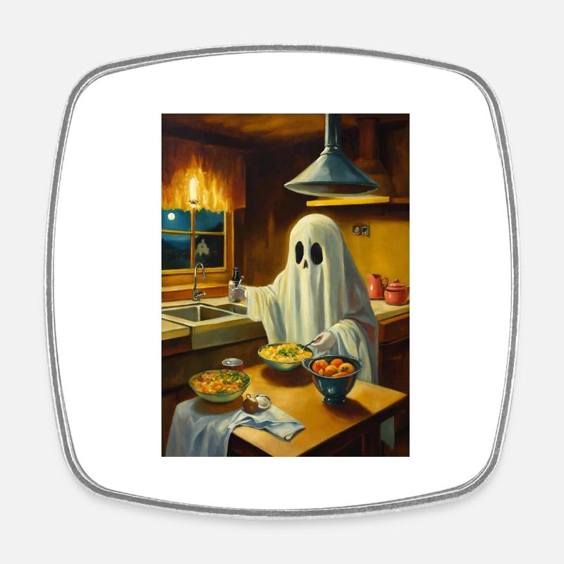 Witching hour - Square fridge magnet - white