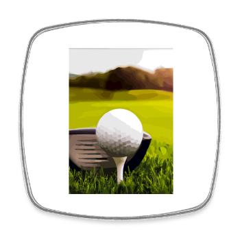 Golfball Abschlag - Viereckiger Kühlschrankmagnet - Weiß - Vorne