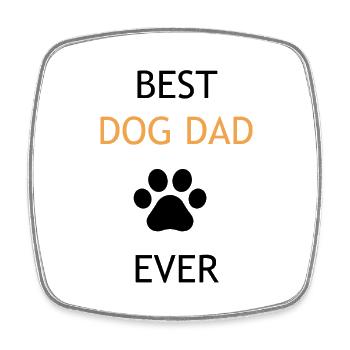 Best Dog Dad Ever - Viereckiger Kühlschrankmagnet - Weiß - Vorne
