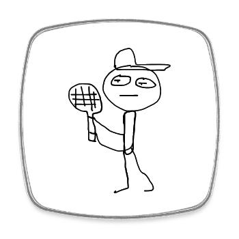 Tennis - Viereckiger Kühlschrankmagnet - Weiß - Vorne