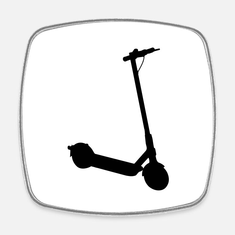 Silhouette de trottinette électrique - Magnet carré - blanc