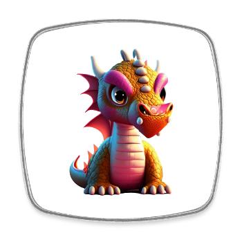 cute little baby dragon funny - Square fridge magnet - white - Front