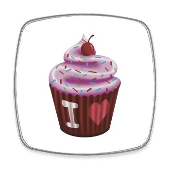 Cupcake - Square fridge magnet - white - Front