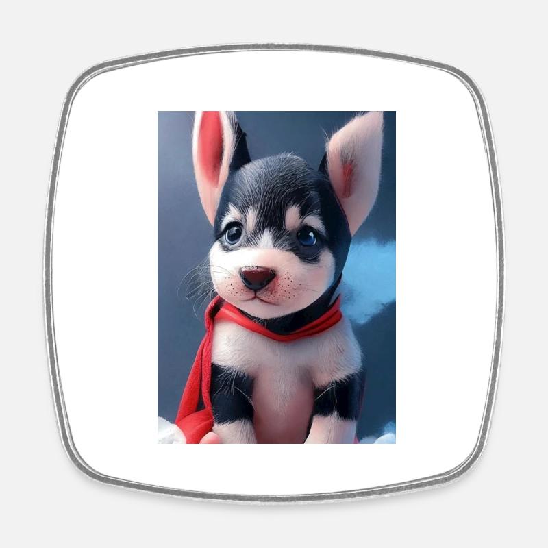 Cute Dog - Square fridge magnet - white