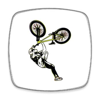 mtb Mountainbike Mountainbiker Fahrrad - Viereckiger Kühlschrankmagnet - Weiß - Vorne