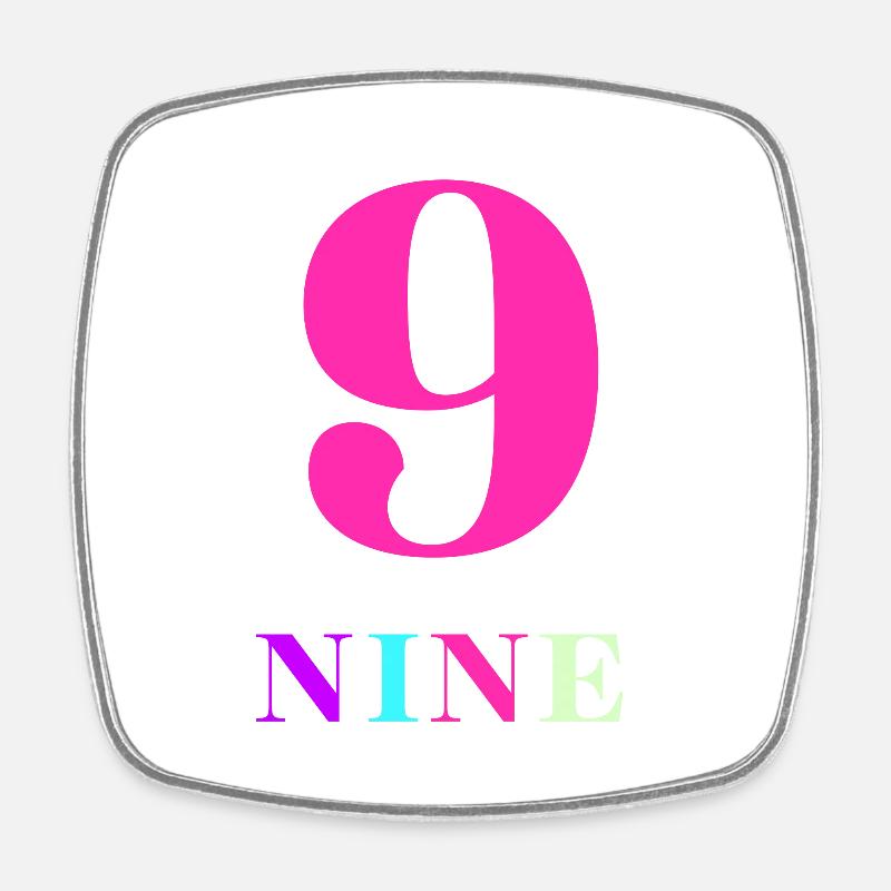 Nine-9e anniversaire - Magnet carré - blanc