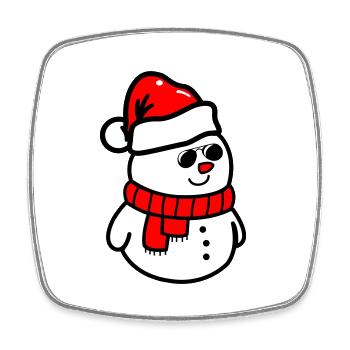 schneemann sonnenbrille - Viereckiger Kühlschrankmagnet - Weiß - Vorne
