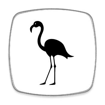 flamant rose - Magnet carré - blanc - Devant