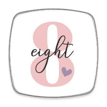 8th Birthday Eight Eight - Square fridge magnet - white - Front