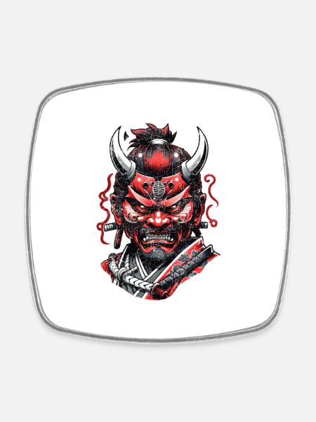 Samurai-Krieger - Japan - Viereckiger Kühlschrankmagnet - Weiß