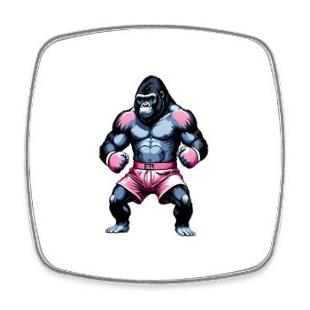 Boxing Gorilla Boxer - Square fridge magnet - white - Front