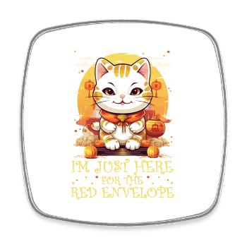 Chat porte-bonheur du Nouvel An chinois juste ici pour le - Magnet carré - blanc - Devant