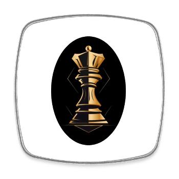 Schach Figur König - Viereckiger Kühlschrankmagnet - Weiß - Vorne