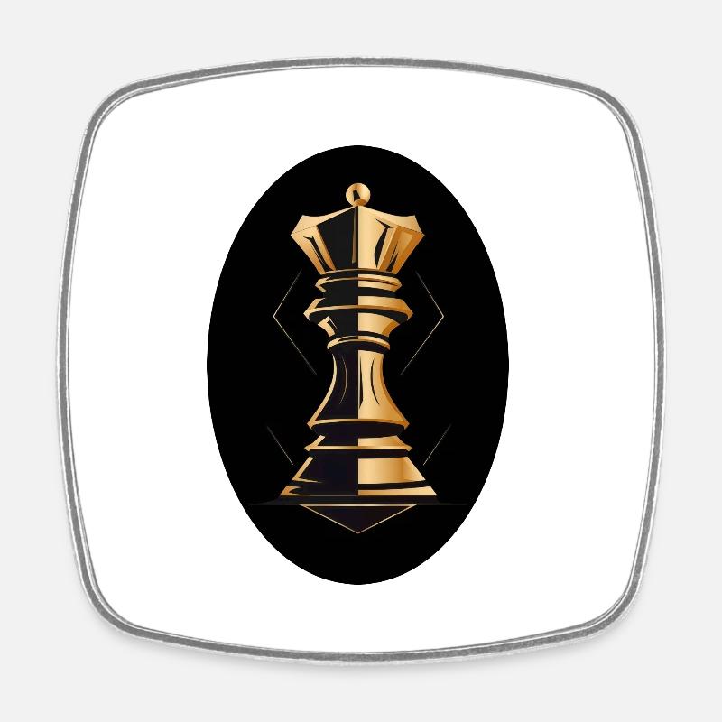 Pièce d’échecs Roi - Magnet carré - blanc